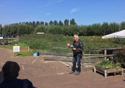 Poet presenting his poems